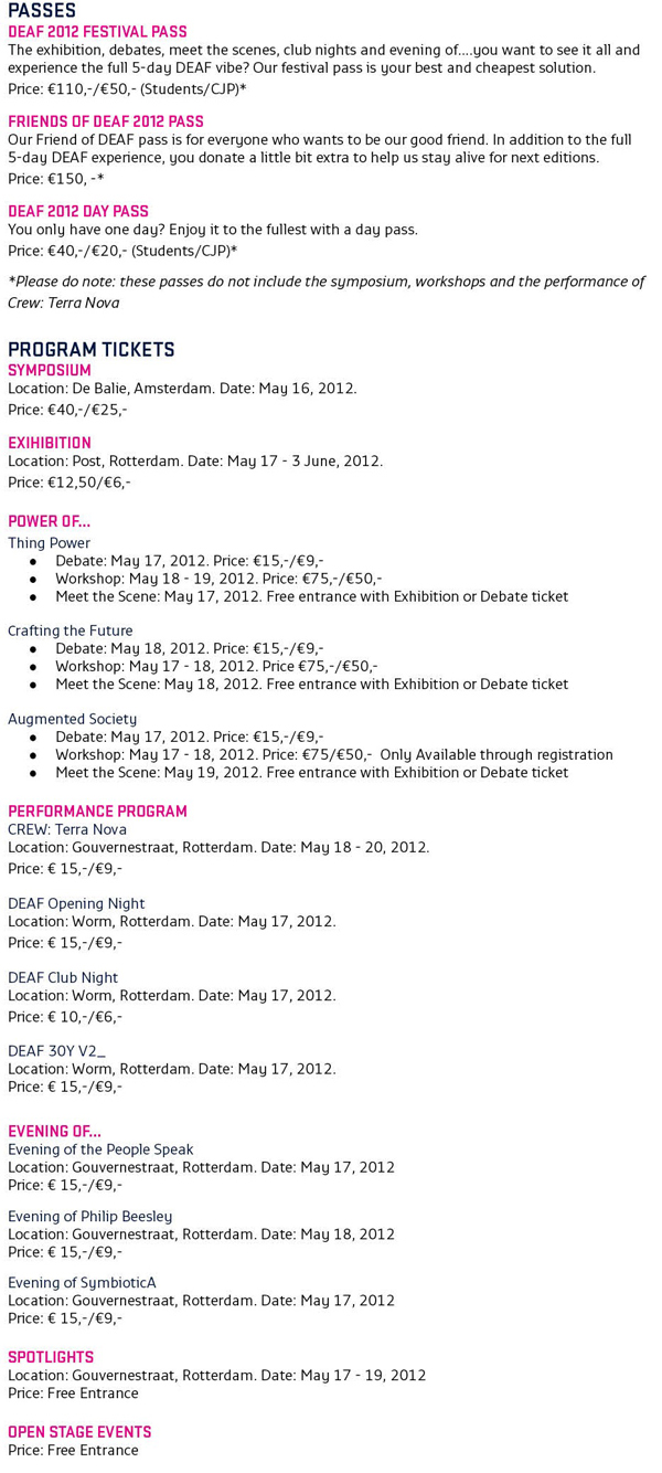 Ticket Prices